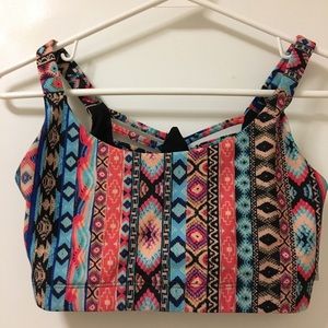 Tribal print Soulcycle sports bra